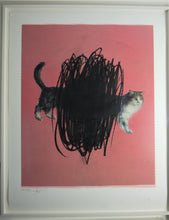 Load image into Gallery viewer, Charming Baker &quot;One or Two Cats&quot; Hand Finished Screen Print Signed, Framed