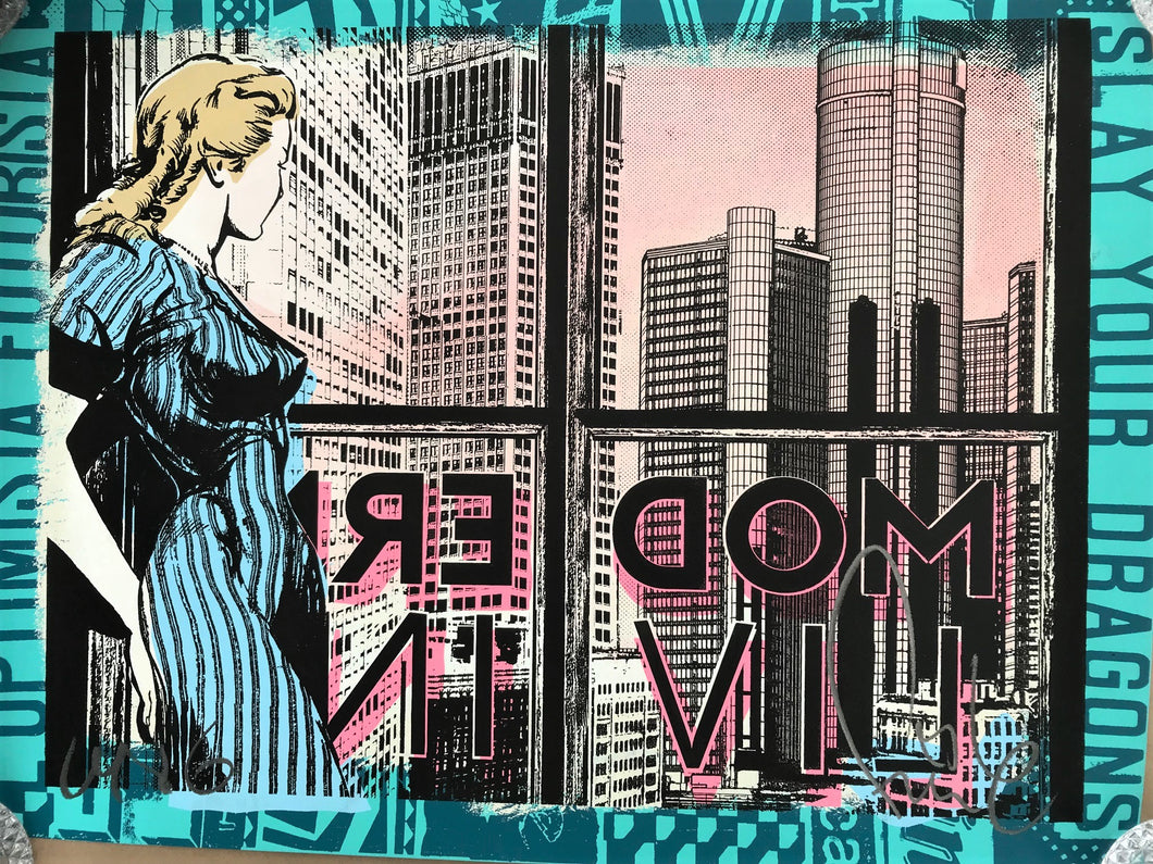 Faile Modern Living Limited Edition Hand Painted, Stained and Printed
